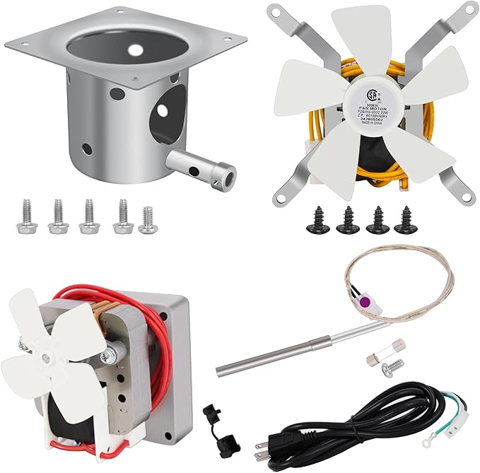 Wood Pellet Grill Parts Replacement for Traeger & Pit Boss, Auger Motor, Grill Induction Fan Kit, Fire Burn Pot, Hot Rod Ignitor with Fuse