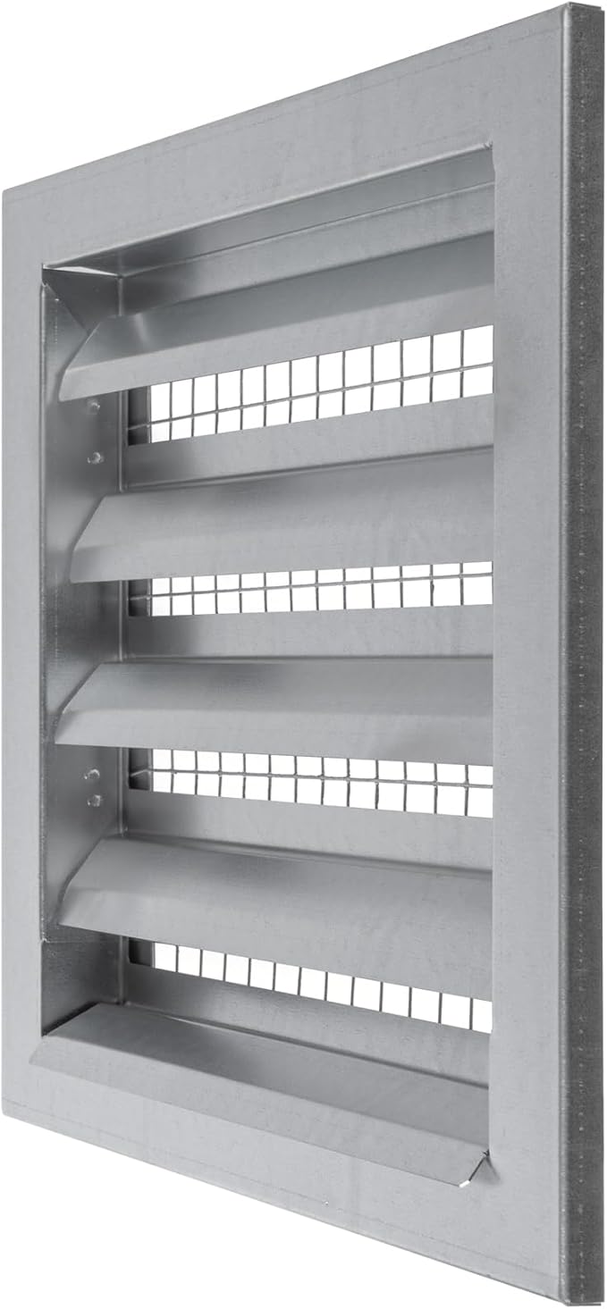 Vent Systems 10" x 10" Inch Galvanized Steel Industrial Air Return Grille - Heavy-Duty Louvered Air Intake Exhaust Vent Cover – Outdoor Wall Vent HVAC Grille - Register for House Wall Crawl Space
