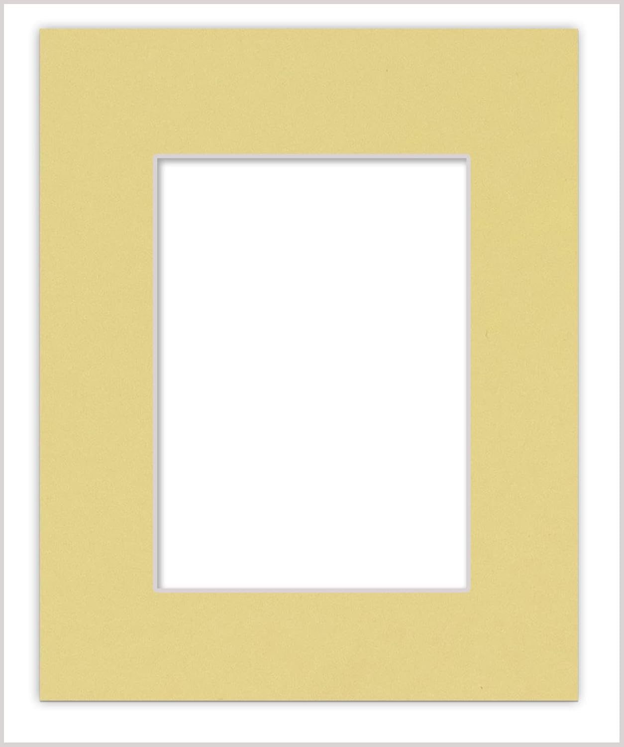 5x7 Mat for 8.5x11 Frame - Precut Mat Board Acid-Free Soft Yellow 5x7 Photo Matte Made to Fit a 8.5x11 Picture Frame, Premium Matboard for Family Photos, Show Kits, Art, Picture Framing, Pack of 1 Mat