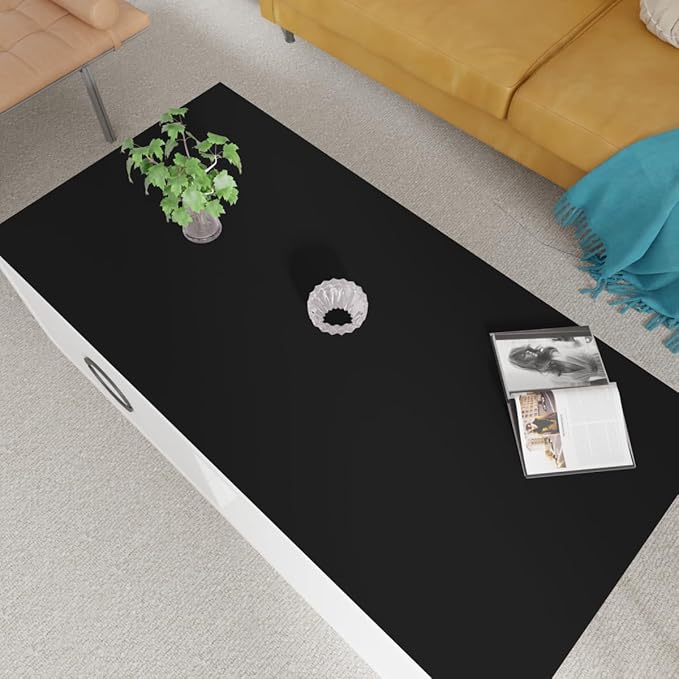Table Cover - 26x48 Inch Waterproof Easy to Clean Can Conceal Flaws Protector The Table Top from Scratches Used for Coffee Table (Black+Black 26x48)