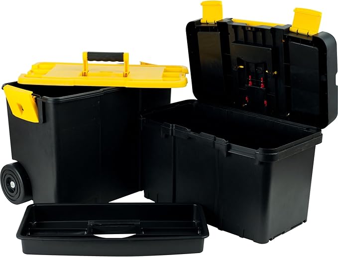 Portable Tool Box with Wheels - Stackable 2-in-1 Tool Organizers