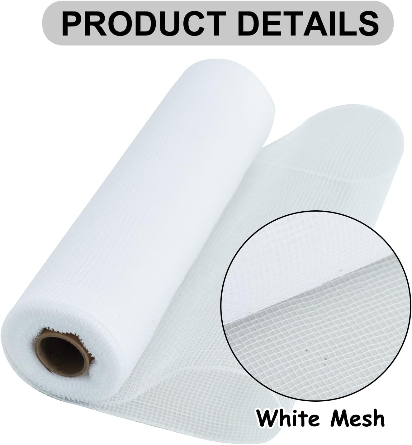 TONIFUL 2 Rolls 10 Inch White Decorative Mesh Ribbbon Rolls, Fabric Mesh for Mesh Wreath Supplies, Front Door Wreath Crafts Tree Decor Christmas NewYears Halloween Decoration (10 yds/roll)