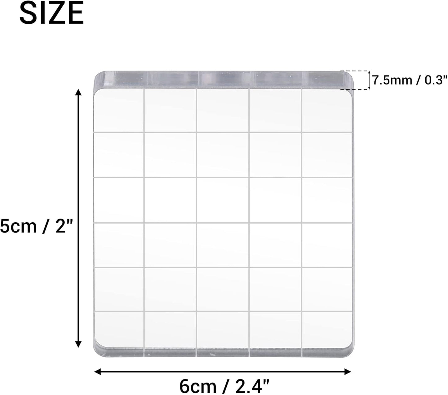 6 Pieces Stamp Block Clear Acrylic Stamping Blocks Tools Set with Grid Lines for DIY Crafts Scrapbooking Card Making Ornaments Stamping Projects