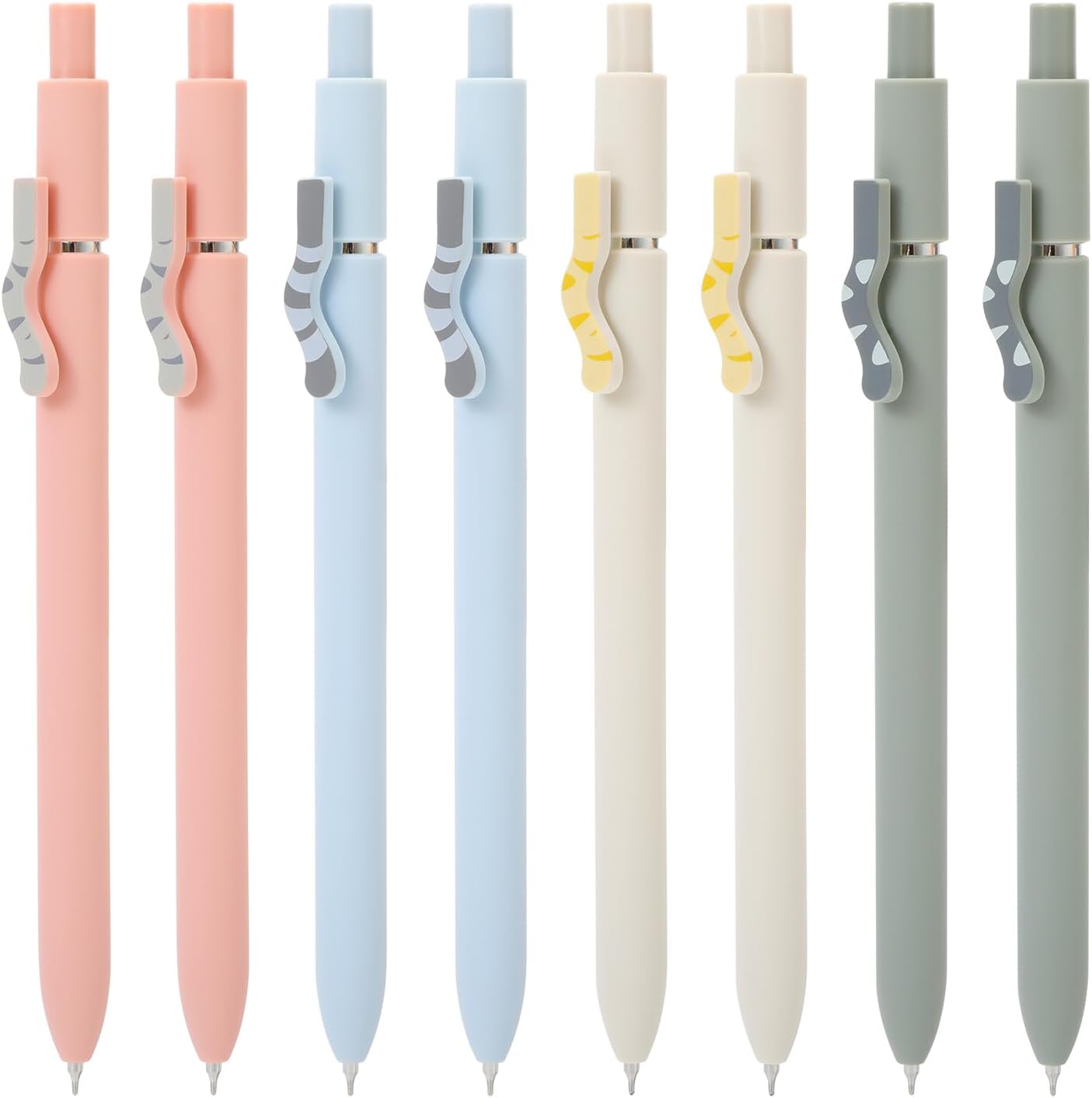 FIOVER Cat Pens,8Pcs 0.5mm Quick Dry Black Ink Fine Point Smooth Writing Pens, High-End Series Ballpoint for Journaling Note Taking, Cat Lover Gifts for Women(8Pcs Cat pen)