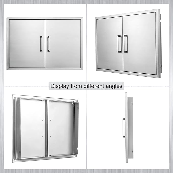 Outdoor Kitchen Door, 36" W23 H Outdoor Kitchen Access Door, Stainless Steel BBQ Double Door, Available for Outdoor Kitchen Island or Outdoor Kitchen.