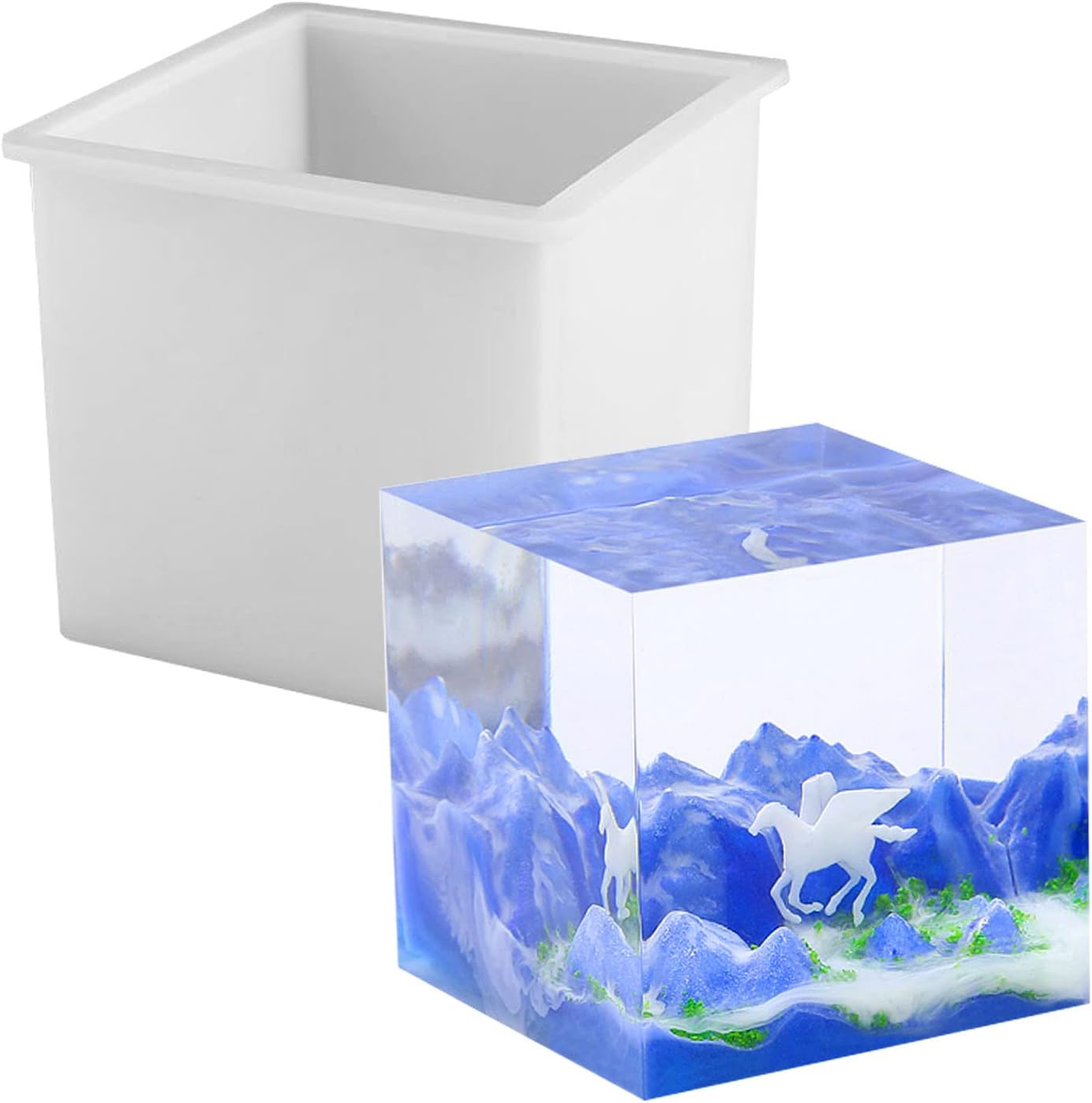 4 Inch Cube Silicone Mold Super Large Square Resin Mold Resin Epoxy Casting Molds