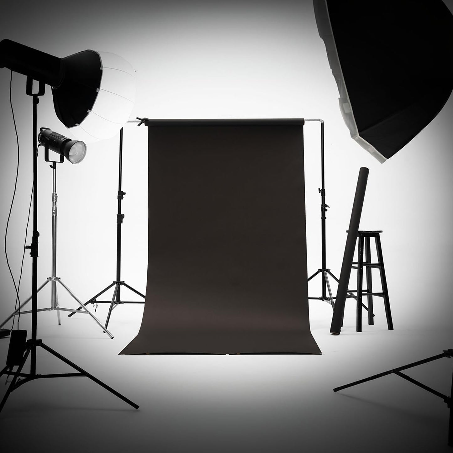 Kate Seamless Paper Backdrop Black Seamless Backdrop Paper Rolls (106.8''x32.8' Jet)