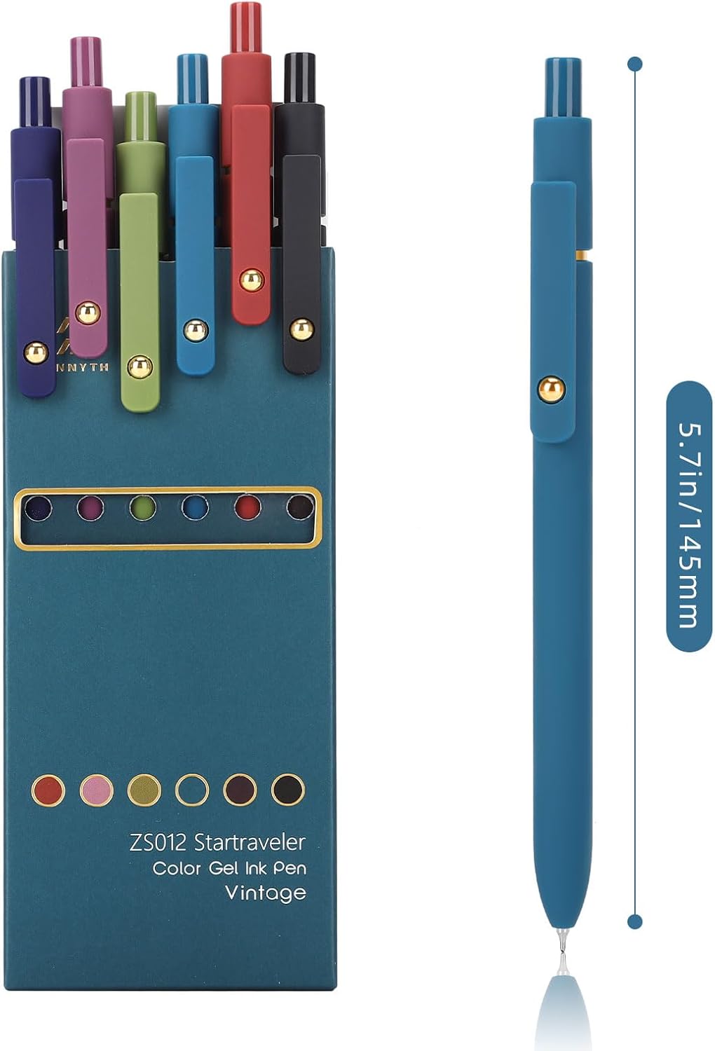 Ddaowanx Colorful Gel Pens, 0.5mm Fine Point Retractable, Cute Pens with Colored Writing and Sketching, Nursing School Essentials,School Supplies, Gifts for Nurse (12Pcs-Vintage Colors)