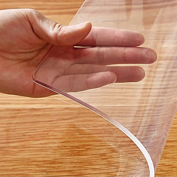 PVC Clear Table Pad Desk Mat Wipeable Table Protector Vinyl Plastic Table Cloth Liner Cover Easy Clean Protective Pad for Coffee Dining Christmas Party Picnic Tabletop Non-Slip 36x80 Inch 1.5mm Thick