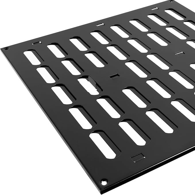 Repa Market 12" x 12" Inch (Outer Dimensions) Black Adjustable Air Vent Cover - Indoor Outdoor Metal Grille - Heating Cooling Ventilation for Home Garage Shed - Open and Close Register (11.81 x 11.81)
