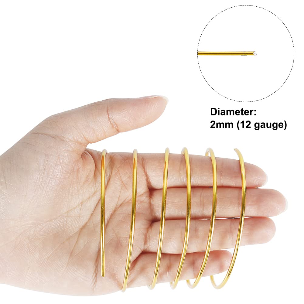 Tenn Well 12 Gauge Aluminum Wire, 100 Feet 2mm Bendable Anodized Metal for Sculpting, Jewelry Making, Armature Making, Weaving and Wrapping, Crafting (Gold)