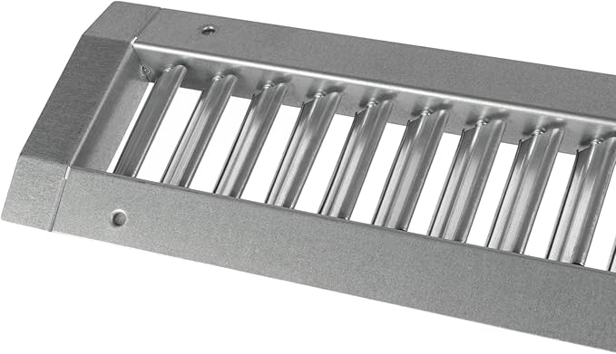 Repa Market 13" x 3" Inch Air Exhaust Grille for Round Ducts - Adjustable Louvre Blade Air Register - Galvanized Air Supply Vent Cover - Side Fit Round Surface Canal Ducting from 6.30" to 15.74"