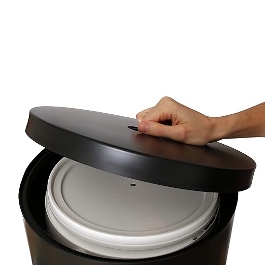 Black Stainless Steel Floor Stand Wipe Dispenser with Built-in Trash Can - Fits Wipes on Rolls - Perfect for Fitness Clubs, Schools/Daycares, Commercial and Residential Facilities