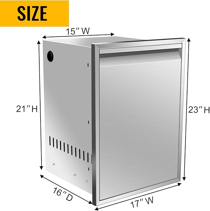 Outdoor Kitchen Drawers, Box Frame Style Flush Mount BBQ Drawer w/Stainless Steel Handle, BBQ Island Drawers For Patio Grill Station,Trash Drawer