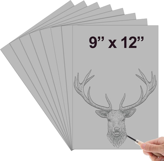 Yeaqee 8 Pcs 9 x 12 Inch Linoleum Block Rubber Carving Block Soft Linocut Blocks Large Linoleum Sheet Unmounted Lino Plates for Engraving Art Project Printmaking Artist Studio Supplies,Gray