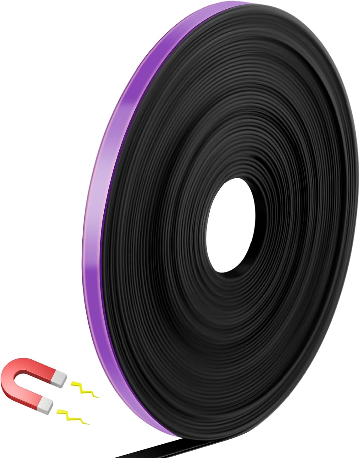 Magnetic Tape Roll Thin Strips, 0.39 Inch x 33 Feet Magnetic Board Dividers Whiteboard Graphic Decorative Tape Marking Line for Classroom Office Art Accessories(Purple)