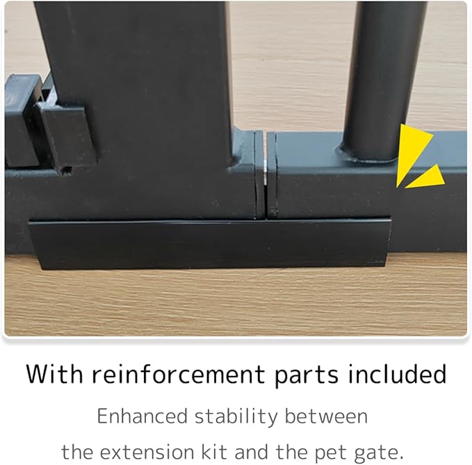 Lumizone Extra Tall Cat Gate Extension Kit 61.02" High Pressure Mounted 8.27" Extra Wide 1.37" Gap No Drilling Tall Pet Gate for Dogs (Black, 8.27" W)