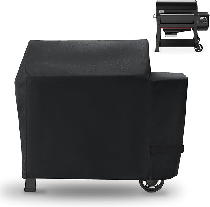 Grill Cover for Weber Searwood XL 600 Pellet Series, Waterproof Smoker Cover for Weber Grills Searwood 600 XL Pellet 3400146 Models, 600D Pellet Cover Replacement for Searwood 600 XL Cover