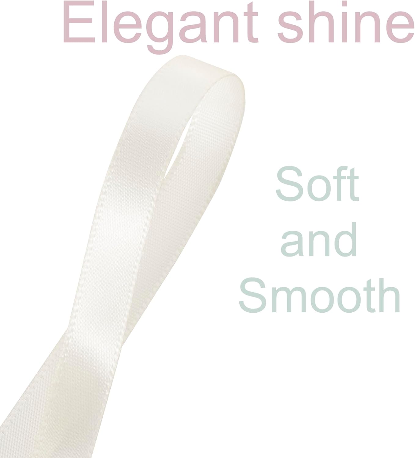 3/8 Inch Ivory Ribbon, 50 Yards Craft Polyester Satin Ribbon Perfect for Gift Wrapping, Handmade Roses, Wedding Party Decorations and DIY Crafts