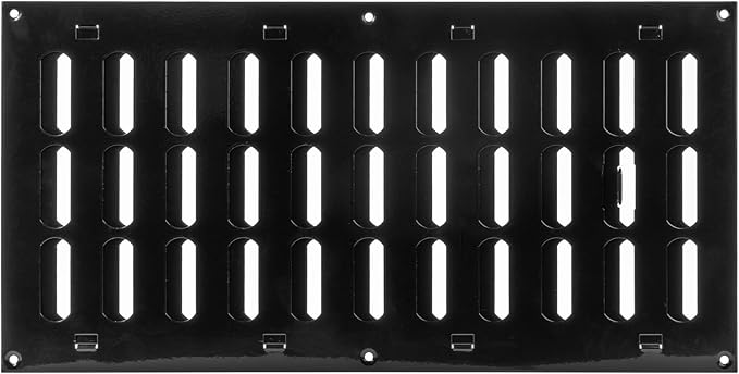 Vent Systems 16" x 8" Inch Metal Air Return Vent Cover - Black Adjustable Return Air Grill - Open/Close Air Supply Intake Vents for Home Wall and Ceiling - HVAC Wall Grille for Indoor and Outdoor Use