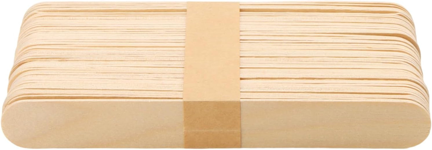 Wooden Craft Sticks, 6 Inch, 1200 Pieces, Jumbo Craft Sticks for Waxing, Stirring, Plant Labels