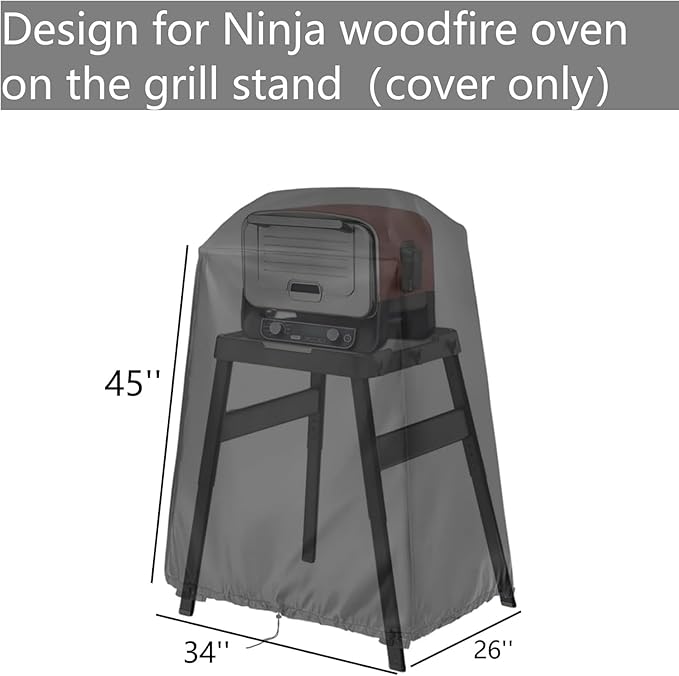 Cover for Ninja Pizza Oven on Grill Stand Cover Woodfire Oven Accessories Outdoor Waterproof Grill Covers Size 34" L x 26" W x 45" H
