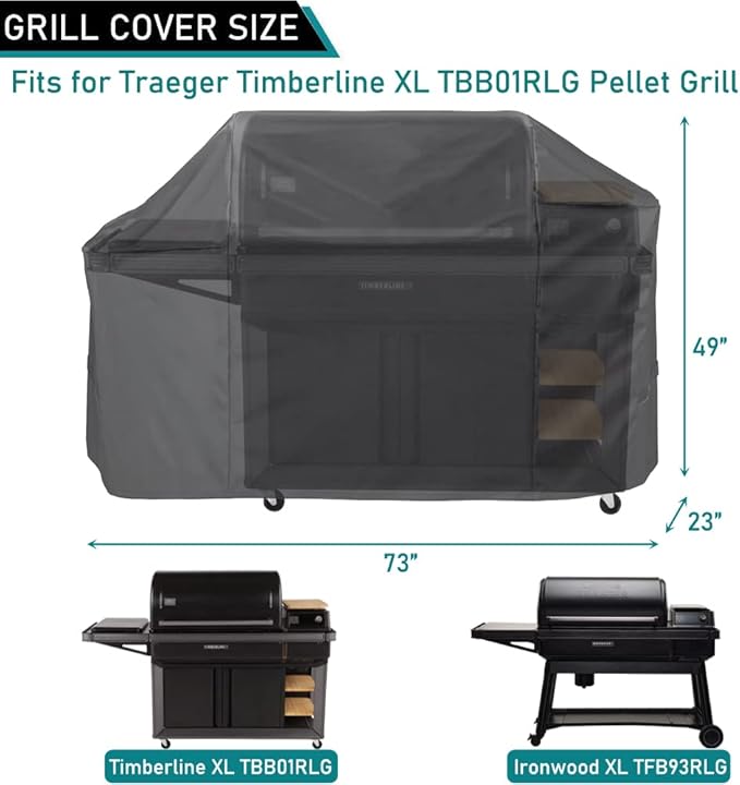 ZJYWSCH Grill Cover for Traeger Timberline XL TBB01RLG, Ironwood XL TFB93RLG Pellet Grill Waterproof Traeger Timberline XL Ironwood XL Pellet Grill Cover BAC639 BAC647
