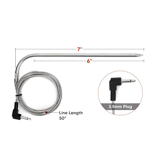 Stanbroil Replacement Meat Probes for Pit Boss Pellet Grill and Smoker, 3.5mm BBQ Temperature Probes, 2 Packs