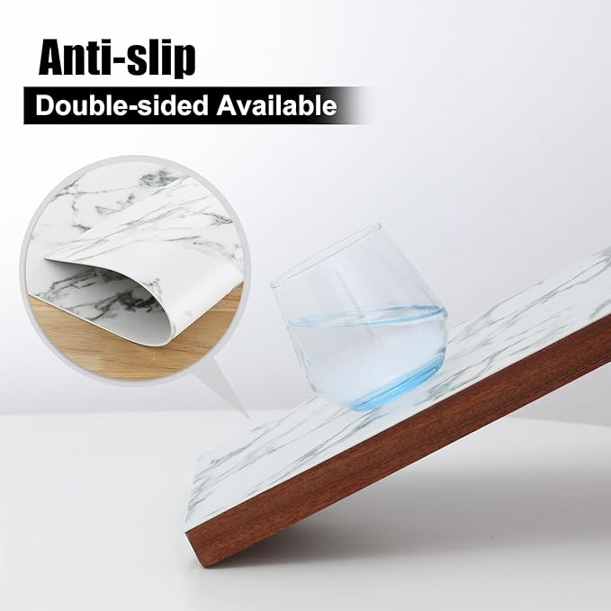 Homaxy Faux Leather Heat Resistant Placemats for Dining Table Set of 12, Waterproof Wipeable Washable PU Table Mats, Easy to Clean Anti-Slip Place Mats, 11.8" x 17", Marble