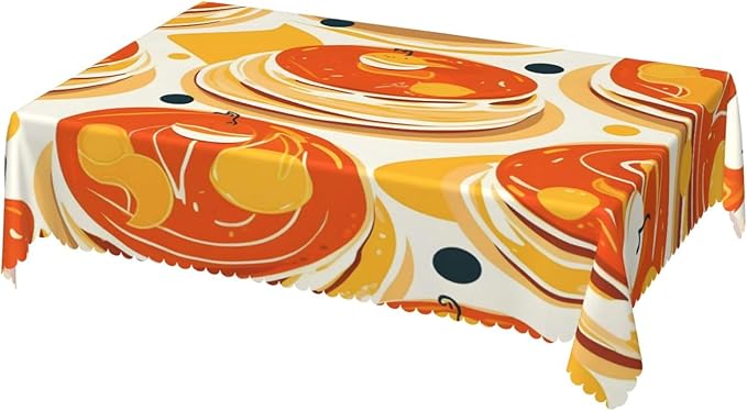 Rectangle Table Cloth Cake Pattern Waterproof Tablecloth 54 x 72 in Washable Table Cover for Home Kitchen Wedding Dining