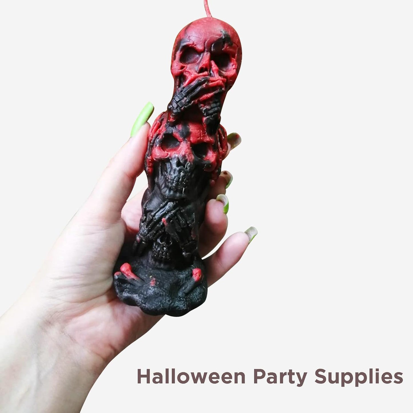 TOPYS 3D Skull Candle Silicone Mold Halloween Party Supplies DIY Resin Skull Mould for Plaster Decoration Clay Soap Making Cake Fondant Mould Festival Gifts