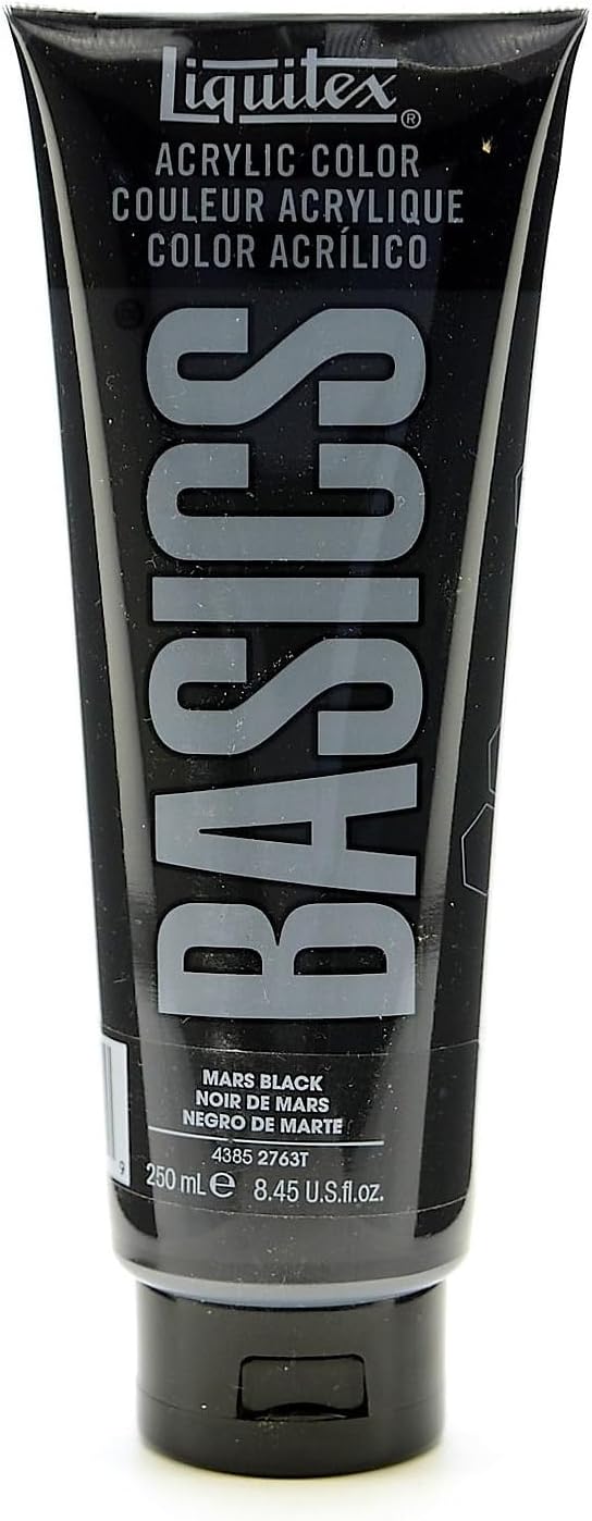 Liquitex BASICS Acrylic Paint, 250ml (8.5-oz) Tube, Mars Black