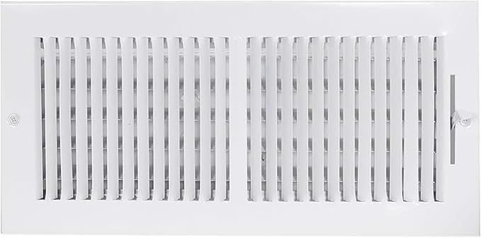 EZ-FLO 14 x 6 Inch (Duct Opening) Air Vent Cover for Wall or Ceiling, Two-Way Ventilation Register, Solid Steel HVAC Register Cover, White, 61613