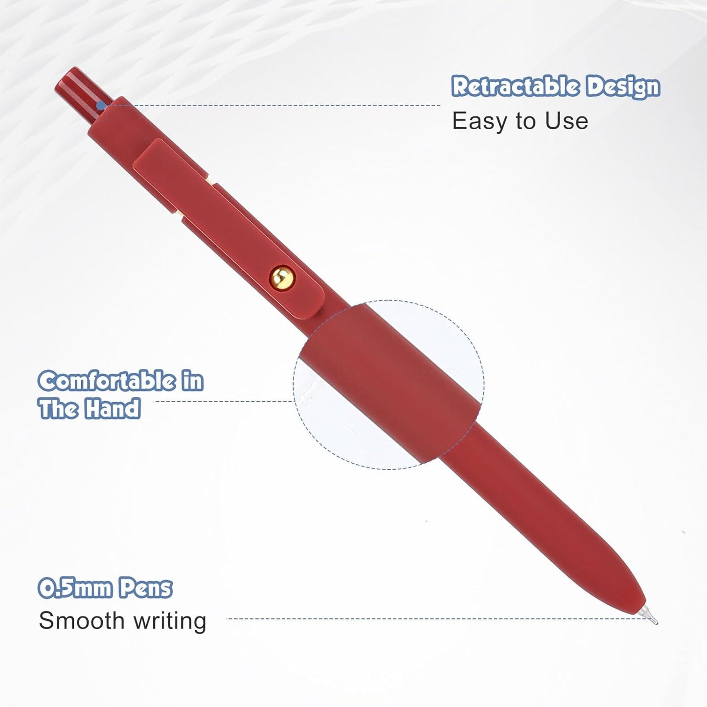 Gel Pens 6Pcs, 0.7mm Smooth Writing Black Ink Pens for Journaling, Cute Aesthetic Office Desk Accessories, School Supplies, Gift for Students & Artists (6Pcs Vintage-Black Ink)