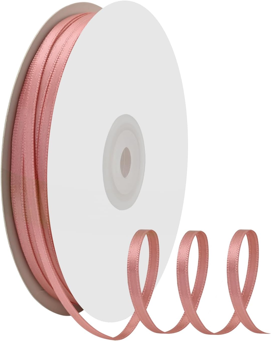 1/8" X 100 Yards Dusty Rose Satin Thin Ribbon Solid Color Double Faced Ribbons Perfect for Crafts Wedding Decor Bow Making Arts Sewing and More