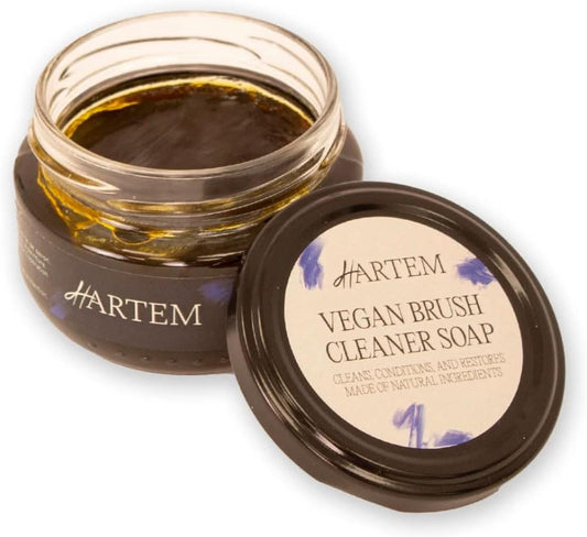 Hartem - Vegan Cream Cleanser Soap and Conditioner for Makeup and Art Brushes, Deep Cleaning and Restoration with Vegetable Oils to Protect Your Brushes, 100 g (3.38 oz)