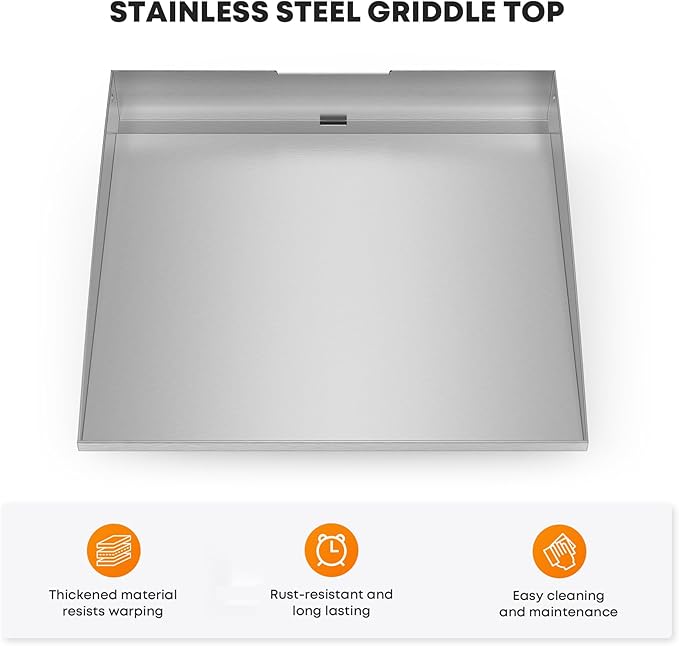 Stanbroil Stainless Steel Flat Top Griddle for Blackstone 17 Inch Tabletop Grill Station, Griddle Replacement Top with Rear Grease System