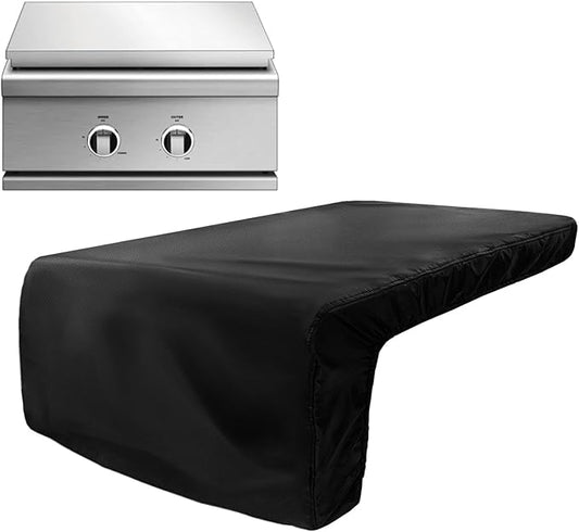 Burner Cover for 24 inch DCS Power Burner Built-in Natural Gas Griddle,Heavy Duty 600D Waterproof Burner Cover with Plush Lining,Suitable 28''L x 24''W x 14''H,Black
