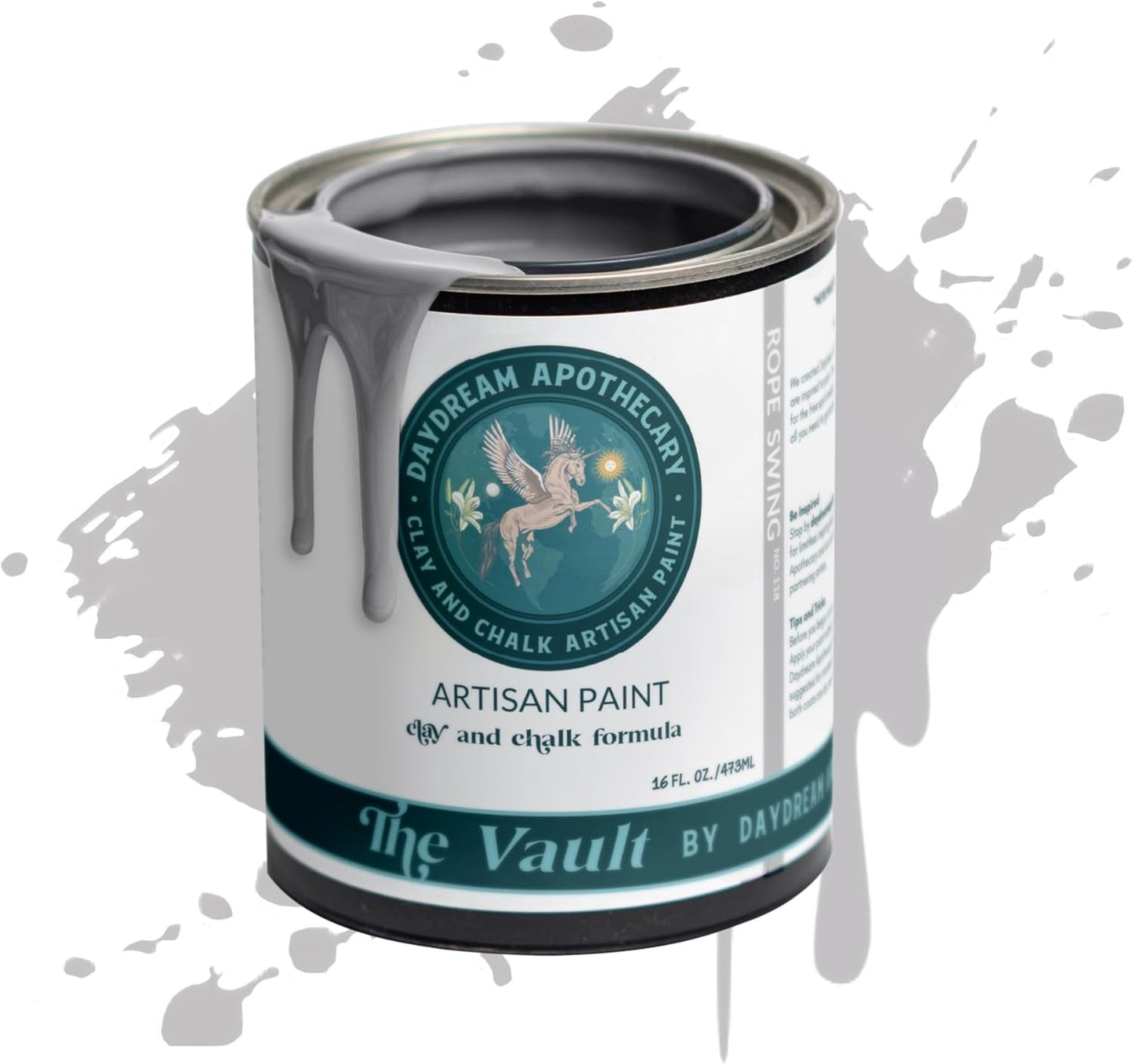 Daydream Apothecary Premium Chalk Style Paint for Furniture, Home Décor, Wood, DIY Interior Projects, Quick Dry, No Prep or Prime Needed, Matte Light Grey - 16oz