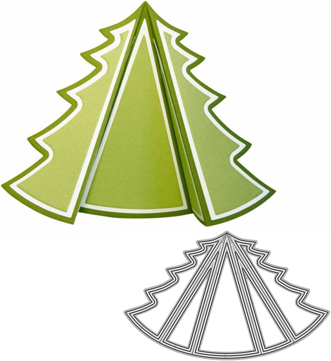 Mvchifay Cutting Dies for Card Making Metal Die-Cuts Scrapbooking Tool Hollow Frame DIY Craft Punch Template Embossing for Paper Album Decor (1-Tree Frame 20.6x13cm)