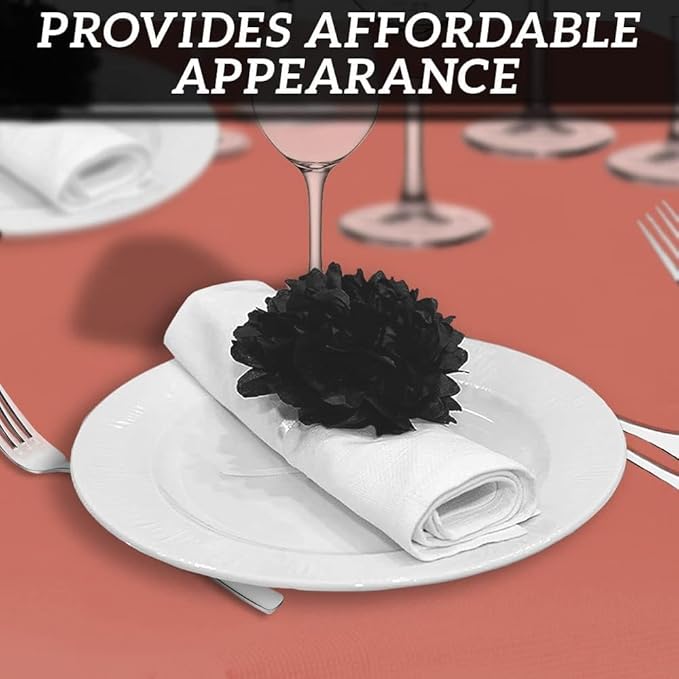 PARTY BARGAINS 5 Disposable Table Covers - 54" X 108" Red Table Cover, 3 Ply Paper & Plastic Tablecloth