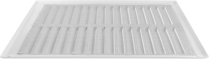 Square Ventilation Grille / 10" x 10" Inch Inside Measurement/White Metal Air Vent Louver - Inside/Outside use / 11.6" x 11.6" Inch Outer Measurement