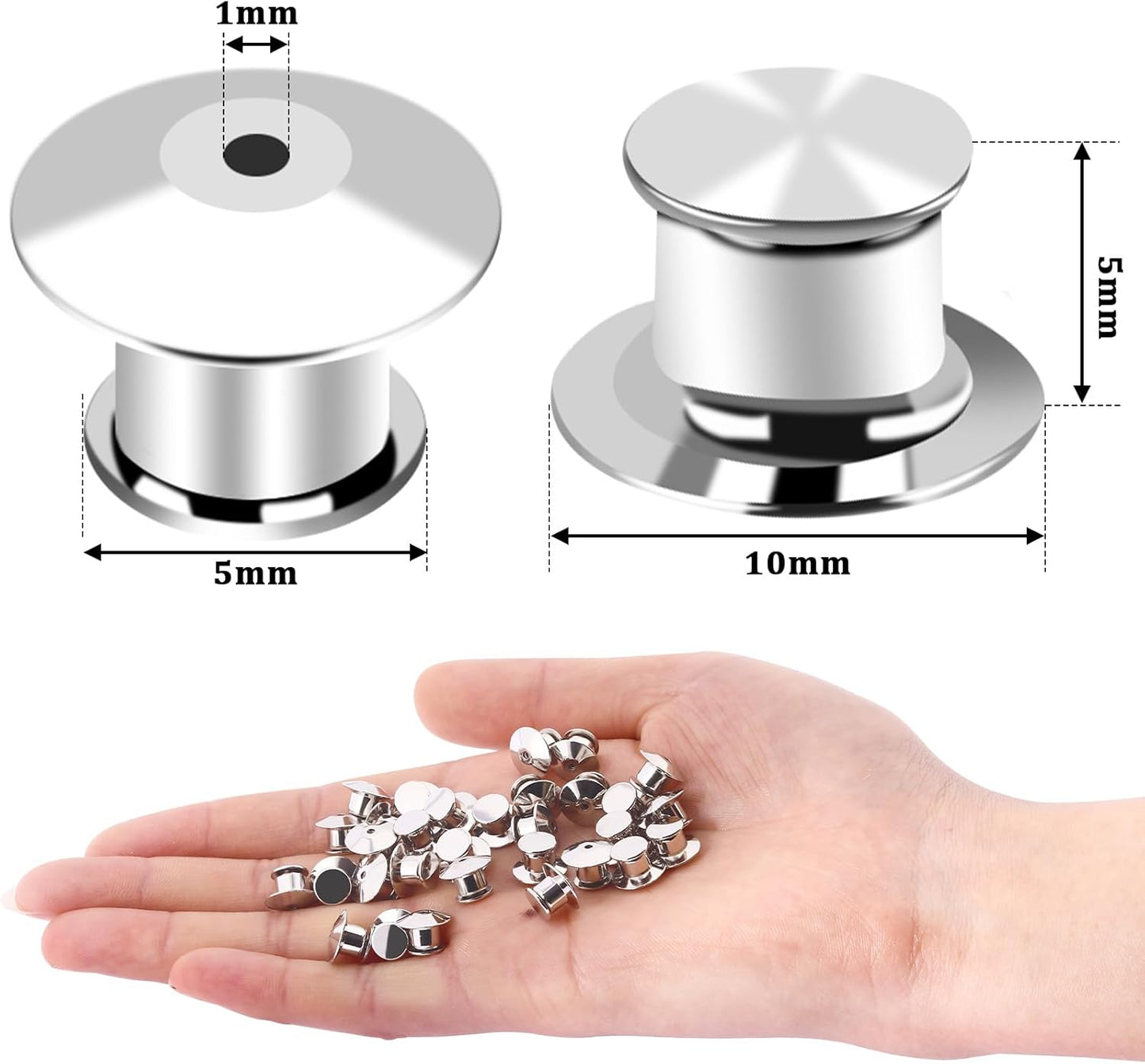 DECYOOL 30PCS Metal Locking Pin Backs, Pin Keepers Clasp Pin Backs Locking Buckles for Brooch DIY Crafts Badges Enamel Lapel Needles Pin Lock