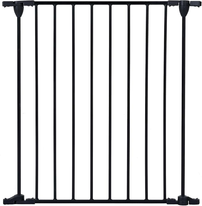 8-Panel Configurable Metal Safety Gate Play Yard - 200" Adjustable Pet Fence with Walk-Through Door for Stairs, Fireplace, Christmas Tree - Indoor Foldable Child Barrier, Black