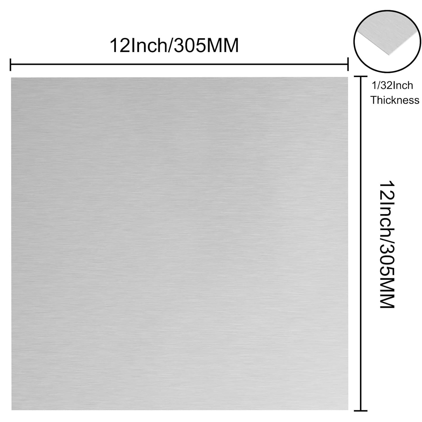 Anodized Aluminum Sheet Metal - 12 x 12 x 1/32 Inch Silver Plates for Laser Engraving, 0.8MM Thin Decorative Metal Sheets for Crafting & House Decoration