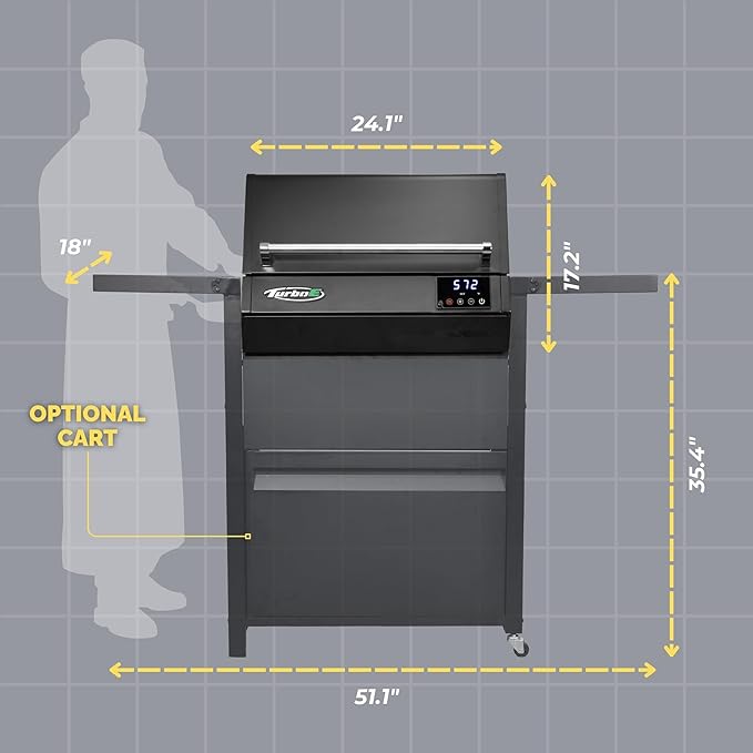 Turbo E XL Electric Grill, 1700W Infrared, Warming Rack and Probe, Apartment Friendly