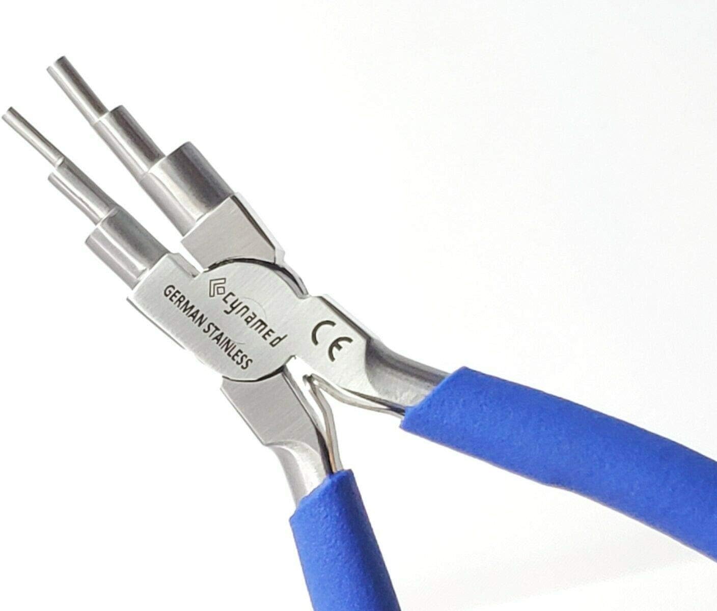 Cynamed German Stainless- 6 in 1 Bail Making Pliers Wire Looping Forming Pliers with Non-Slip Comfort Grip Handle for 2mm to 9mm Loops and Jump Rings-Heavy Duty