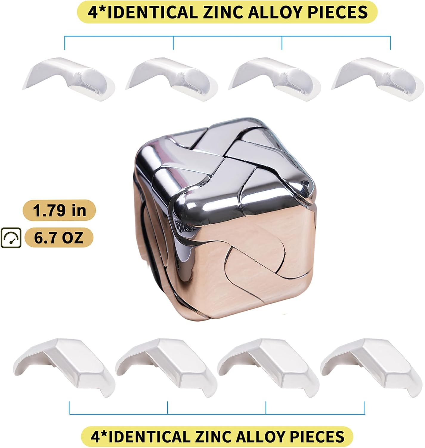 Metal-Puzzles Brain-Teaser 3D-Toys: Fidget-Toys Cool-Gadgets-Stuff Square-Cube-Box Puzzle-Toy ADHD Tools Stress Relief Gift for Kid Children Teen Adult Office Home School Christmas