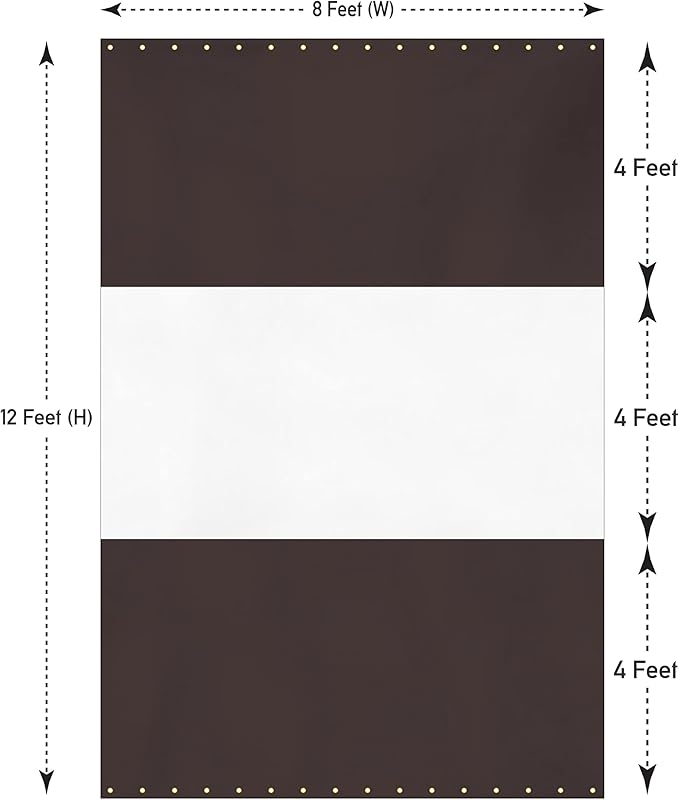 Covers & all Outdoor Clear Panel Curtain, 12 oz Vinyl Outdor Curtains for Patio, Waterproof & Weather Resistant Tarp with Brass Grommets for Pergola, Porch, Gazebos, Balcony (12'H x 8'W feet, Coffee)