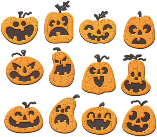 Halloween Clear Silicone stampReusable Stamp with Pumpkins, Skulls, Bats, Santa Claus, and Holiday Designs. Used for Making Cards, scrapbooks, and DIY templates (Halloween Pumpkin face)